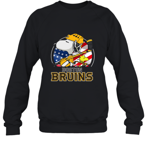 Boston Bruins Ice Hockey Snoopy And Woodstock 2D Sweatshirt