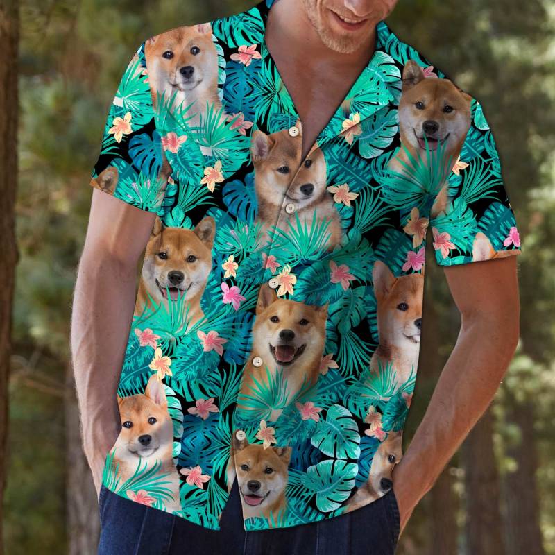 Artsyhomes Shiba Inu Tropical Hawaiian Ha110669