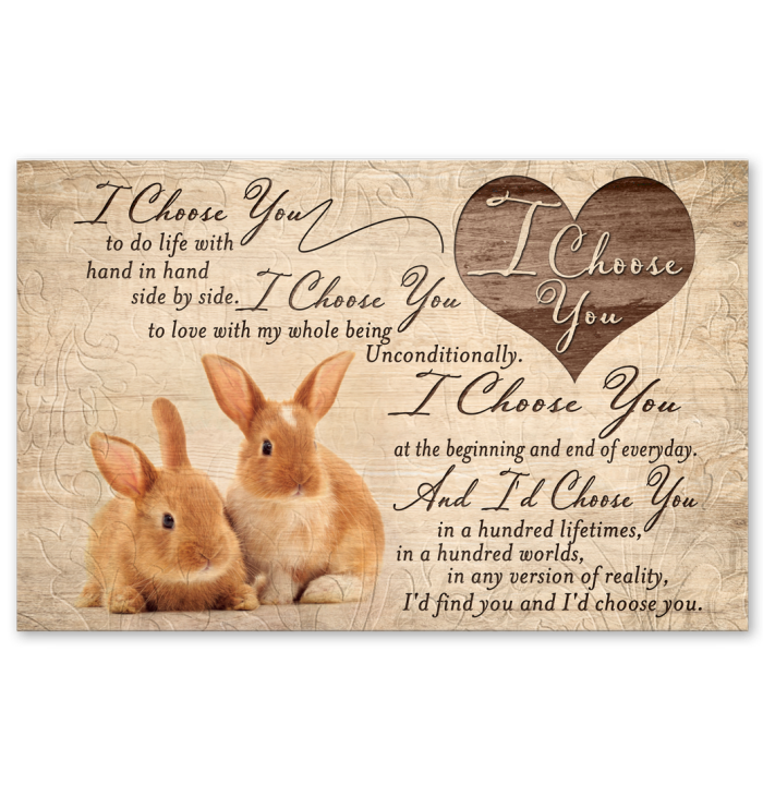 Rabbit I Choose You Matte Canvas