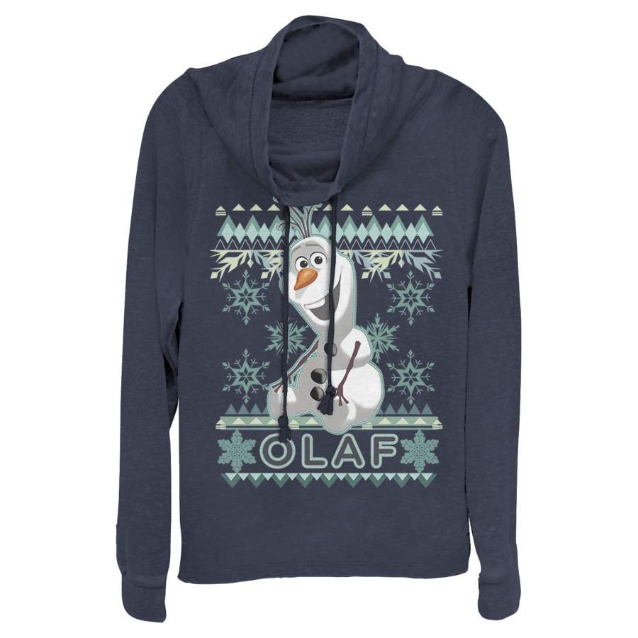 Frozen Junior’s Ugly Christmas Olaf  Cowl Neck Sweatshirt