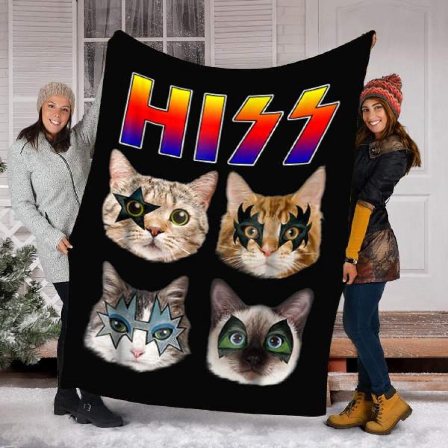 Custom Blanket Hiss Cats Kittens Rock Rockin Blanket – Fleece Blanket