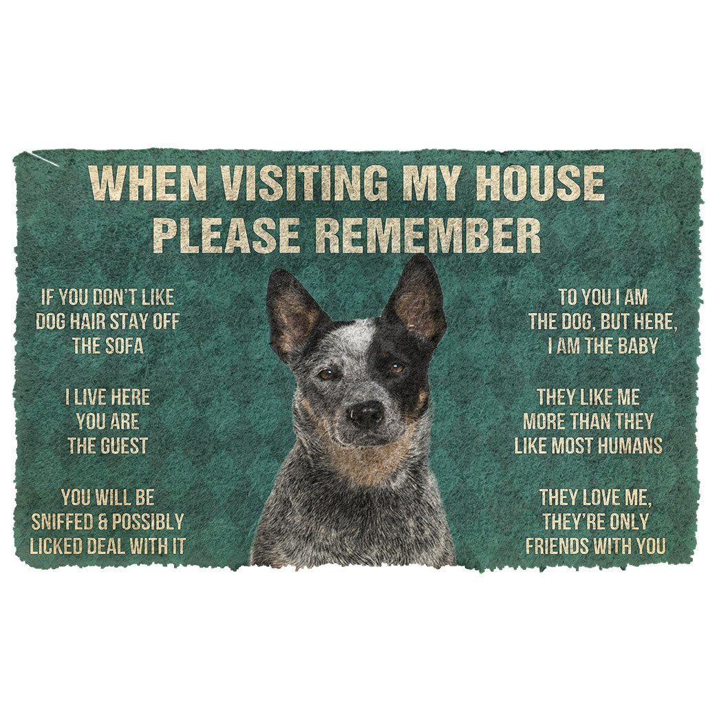 Gearhumans  GearHuman 3D Please Remember Australian Cattle Dog’s House Rules Custom Doormat