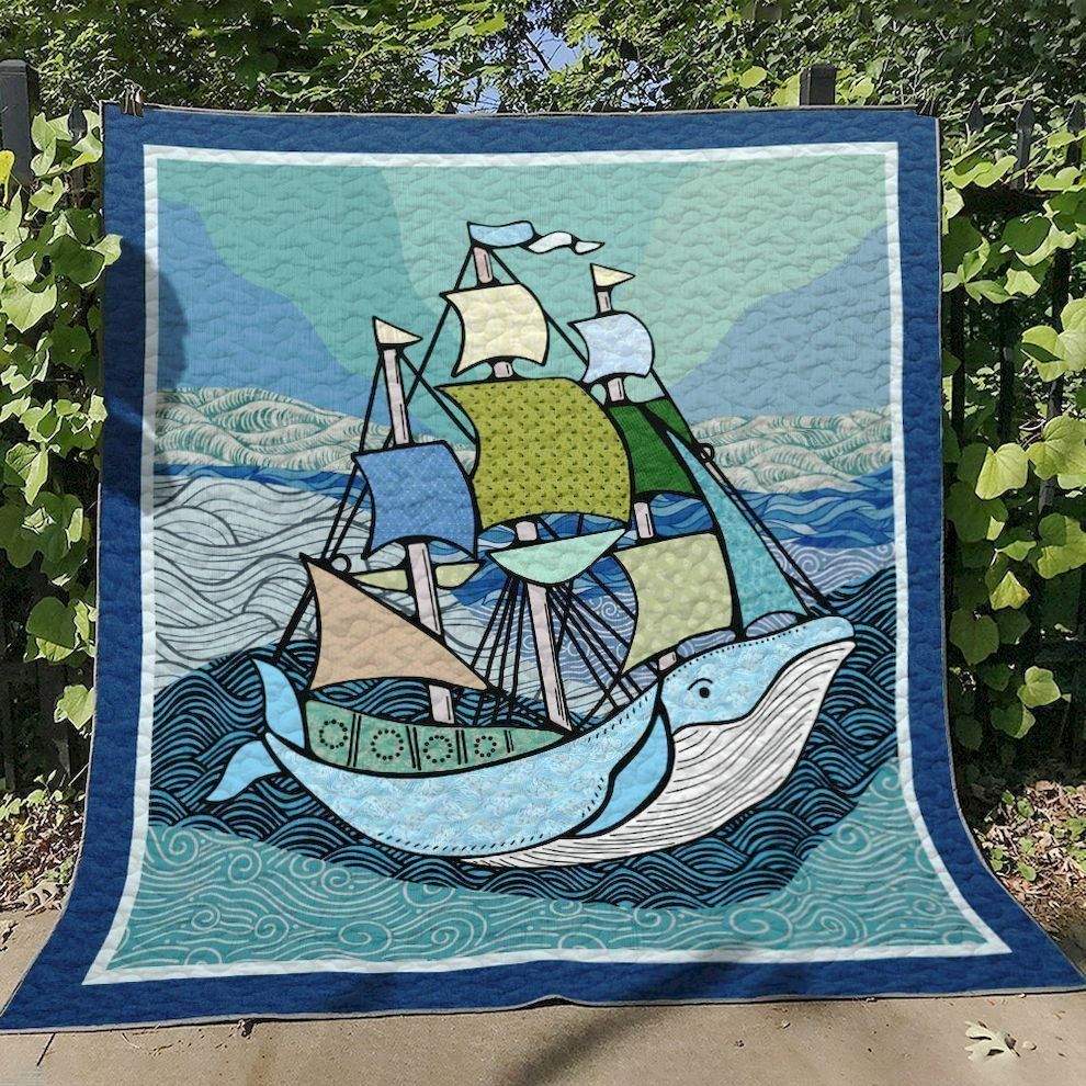 Boat And Whale Ht280602 Quilt Blanket