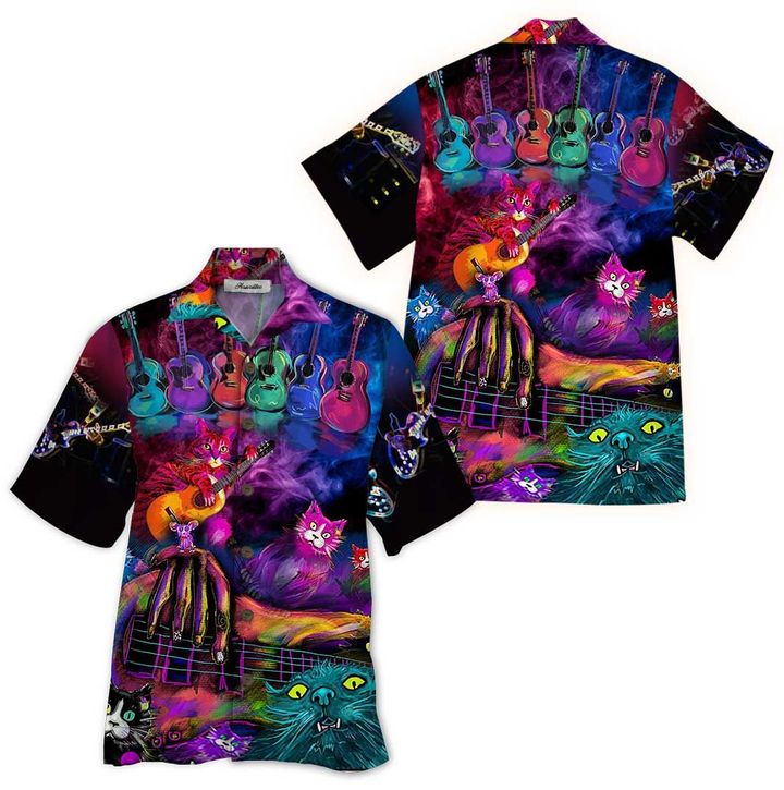 Guitar Cat Hawaii Shirt For Men Women Ha11558