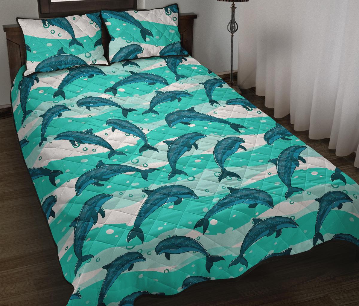 Dolphin sea pattern Quilt Bed Set