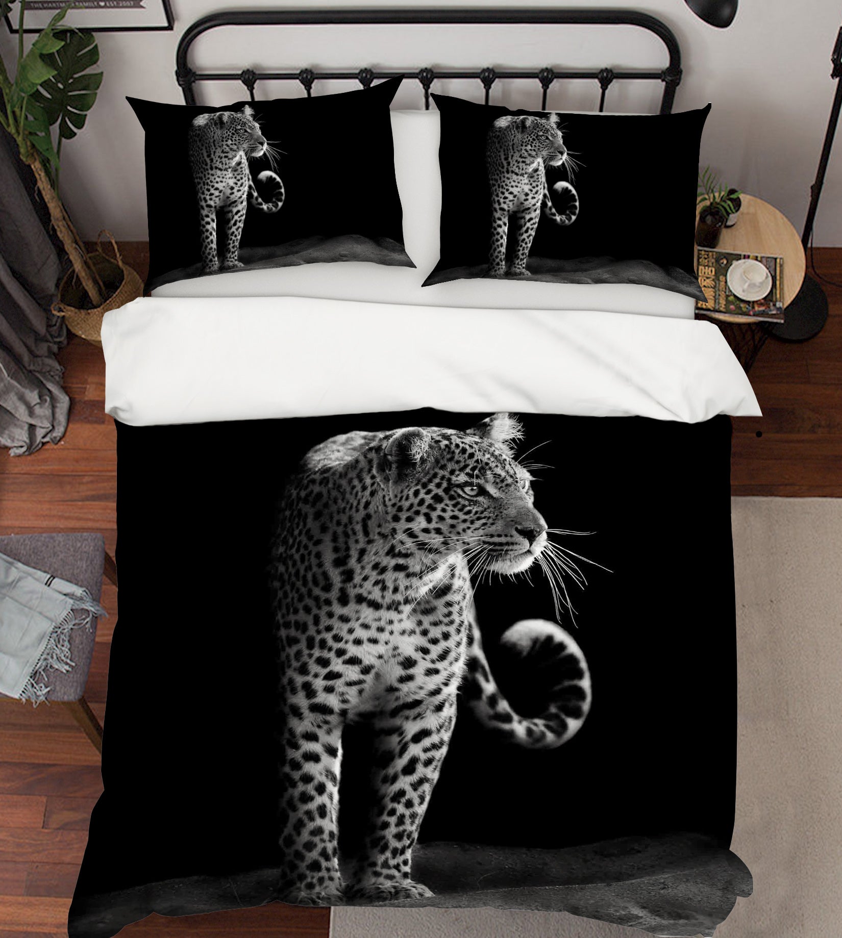 3D Black Leopard Quilt Cover Set Bedding Set Pillowcases 22