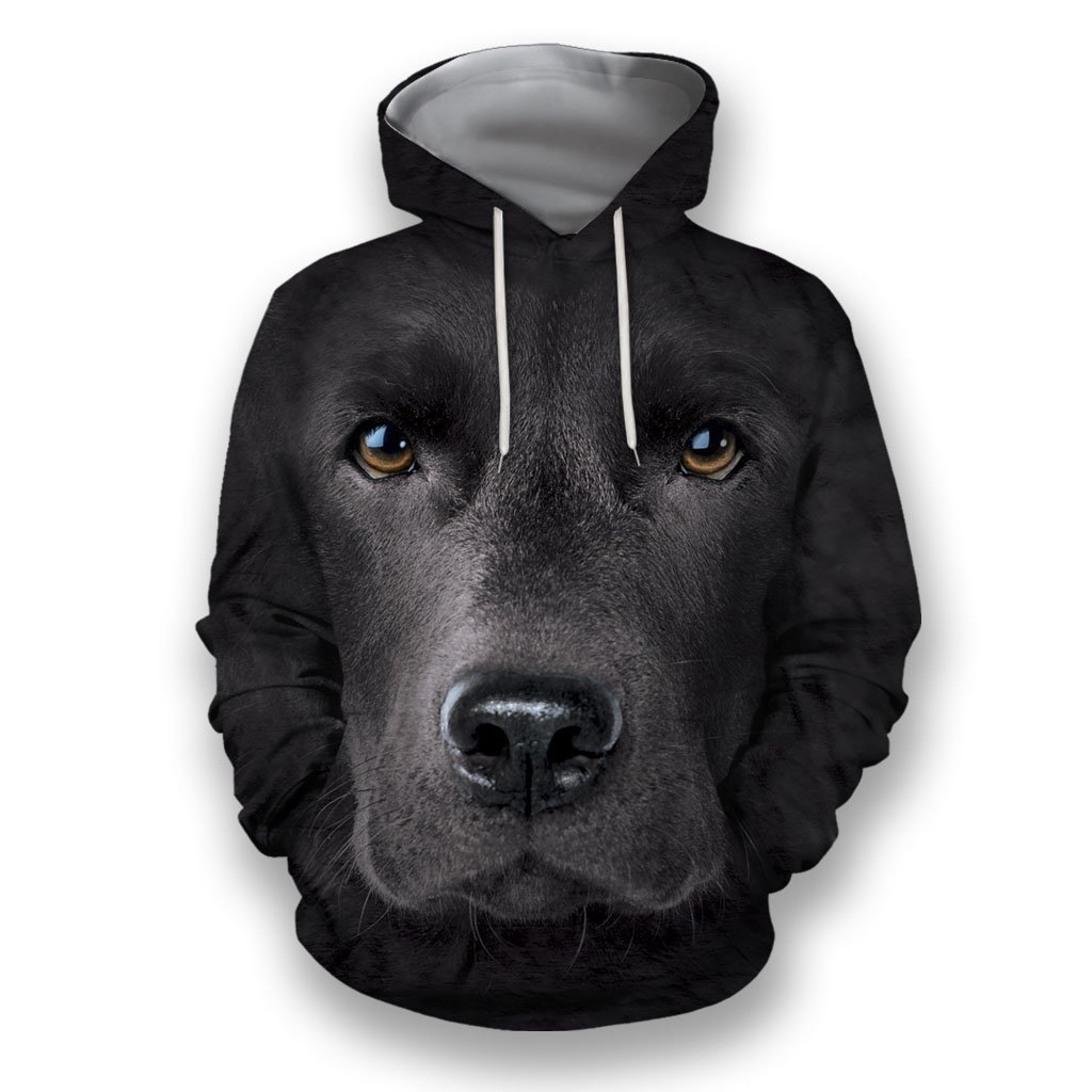 3D All Over Print Black Labrador Face