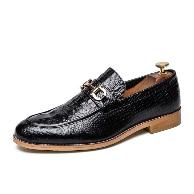 Crocodile Pattern Luxury Leather Loafers Fashion Formal Oxford Shoes