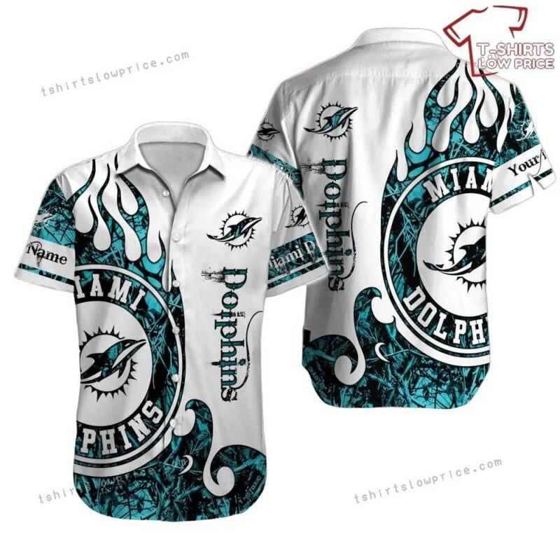 Miami Dolphins Hawaiian Shirt Nfl Football Personalized Cheap Button Up Hawaiian Shirt