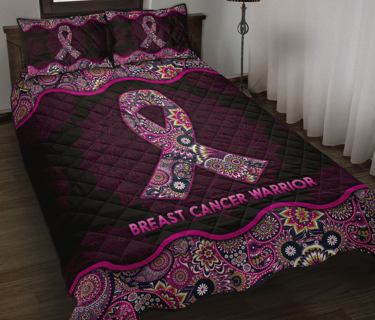 Breast Cancer Warrior Breast Cancer Awareness Quilt Set 0622