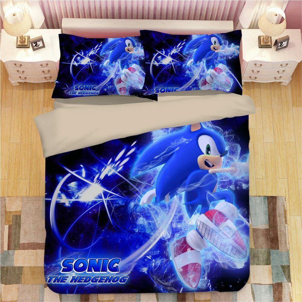 Sonic The Hedgehog 3D Bedding Sets Duvet Cover & 2 Pillow Cases – 15 Styles