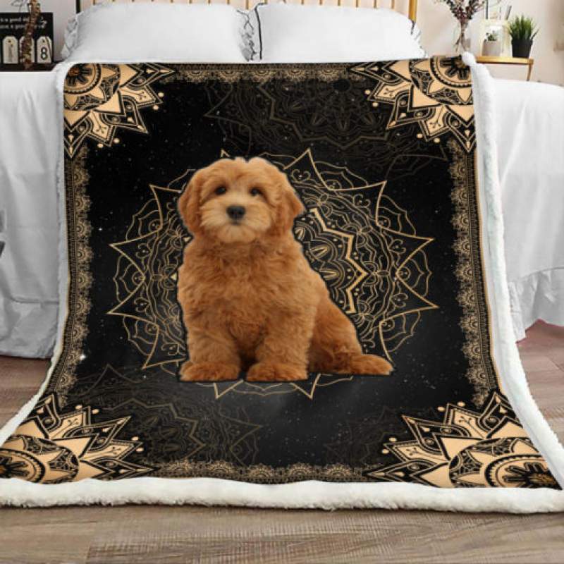 Goldendoodle Dog Sherpa Blanket JR2102 70O39