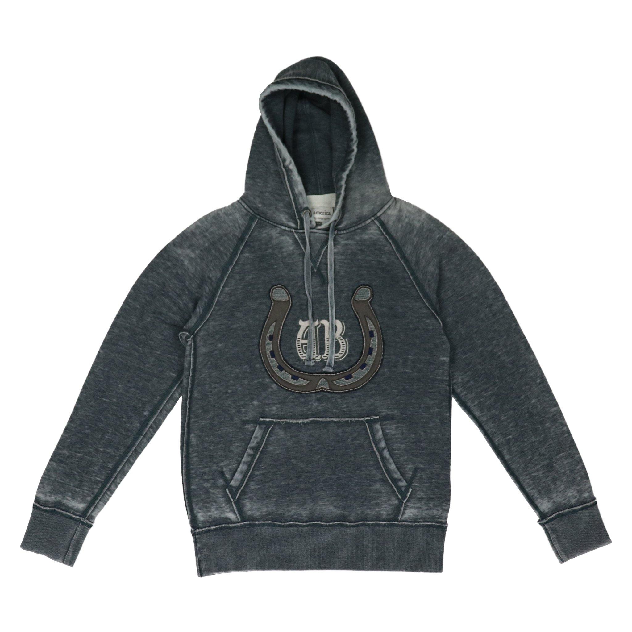 AB Horseshoe Vintage Layered Letter Hoodie