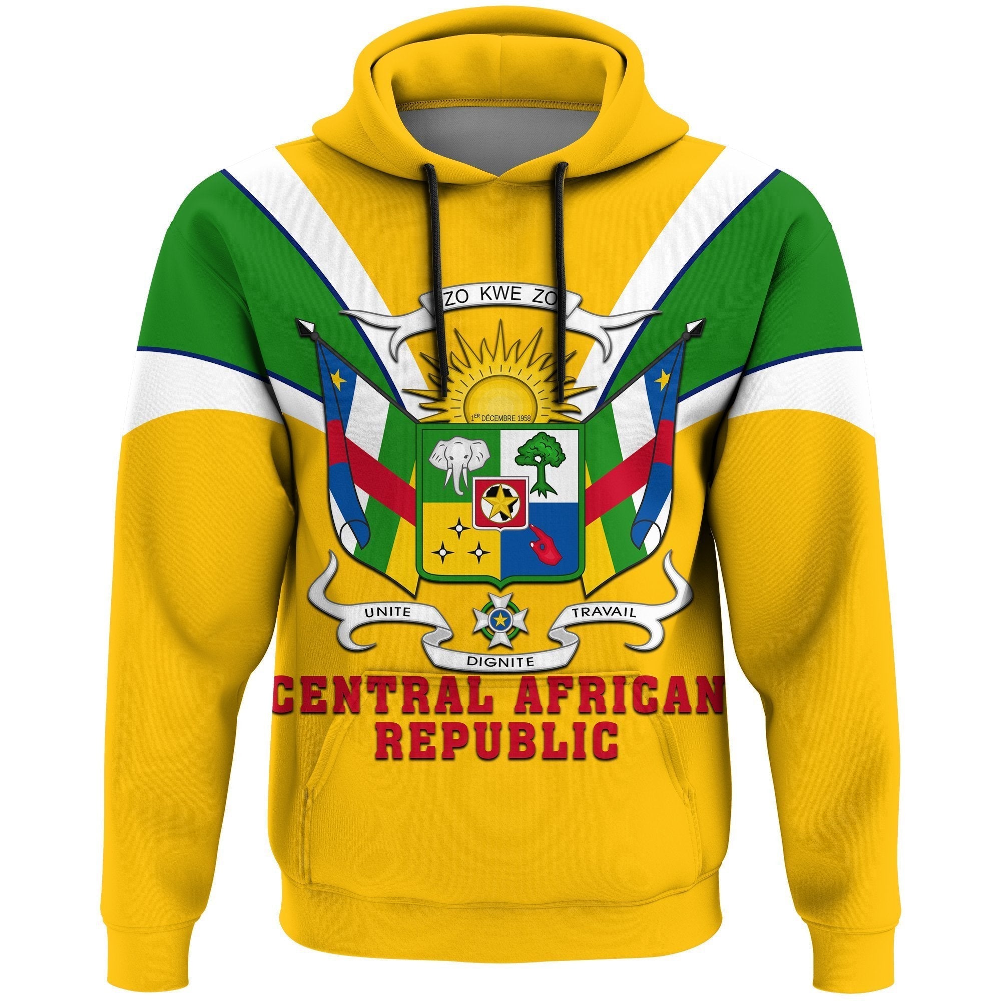 Wonderprint Hoodie – Central African Republic Hoodie – Tusk Style