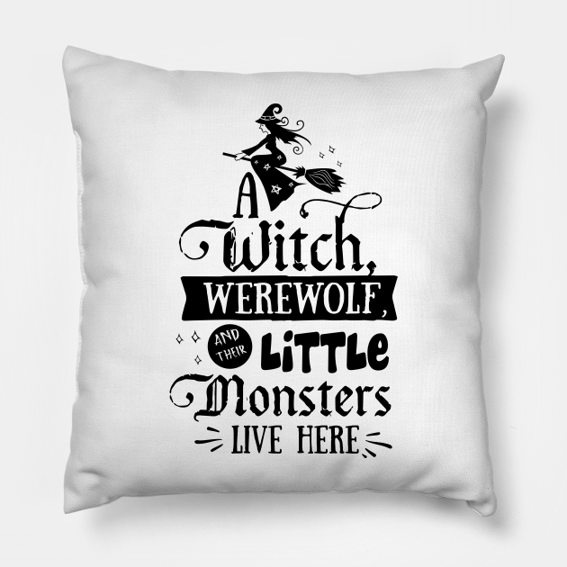 A Witch A Werewolf Pillows, Halloween Pillow, Best Pilow, Halloween Decorations, Halloween Decor