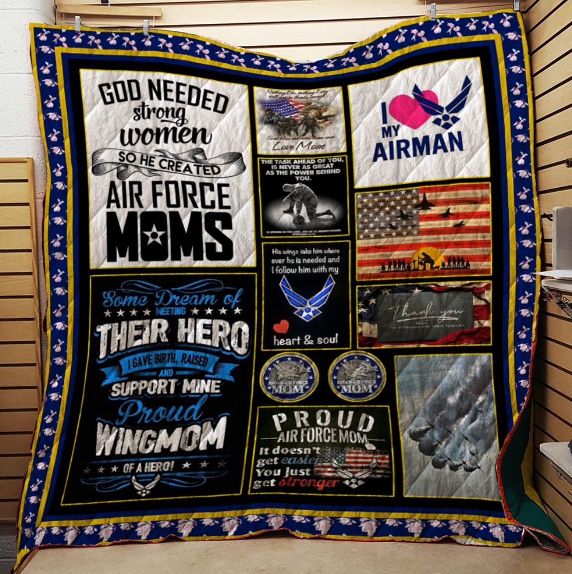 Airforce Mom 1 3D Quilt Blanket HGM16