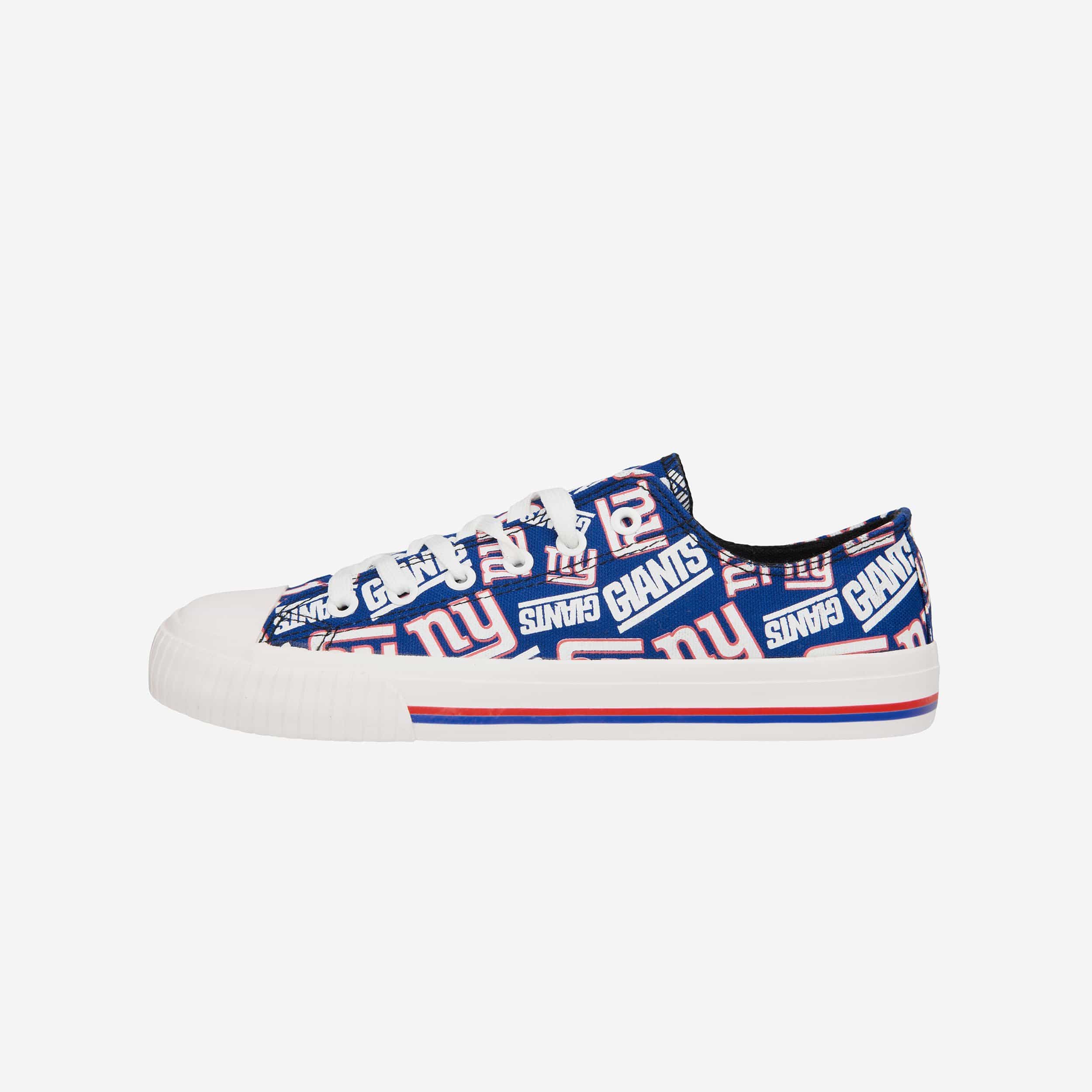 New York Giants Womens Low Top Repeat Print Canvas Shoe