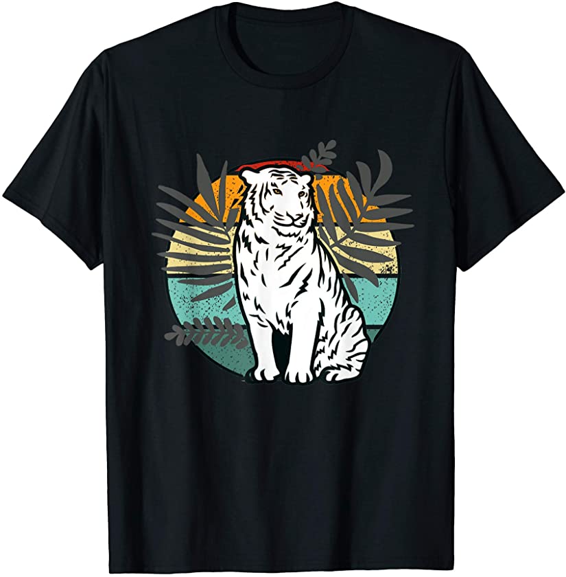 Tiger Plants Vintage Patterns Lovers Novelty 2021 T-Shirt