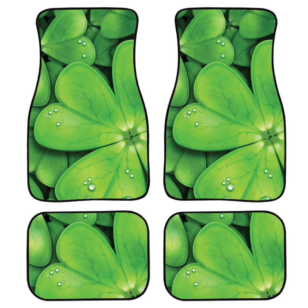 Shamrock Clover St. Patrick’S Day Print Front And Back Car Floor Mats, Front Car Mat