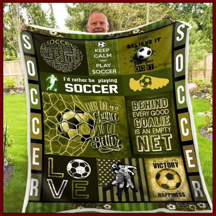 Blanket Gift For Soccer Player Keep Calm And Play Soccer