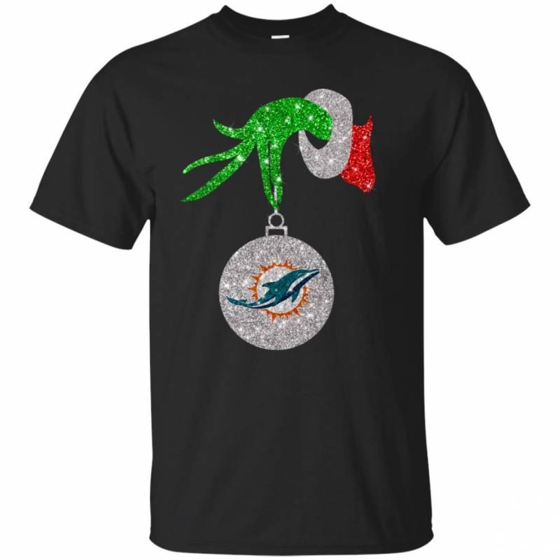 Miami Dolphins Glitter Grinch Monogram Ornament Christmas Gift Classic T-shirt