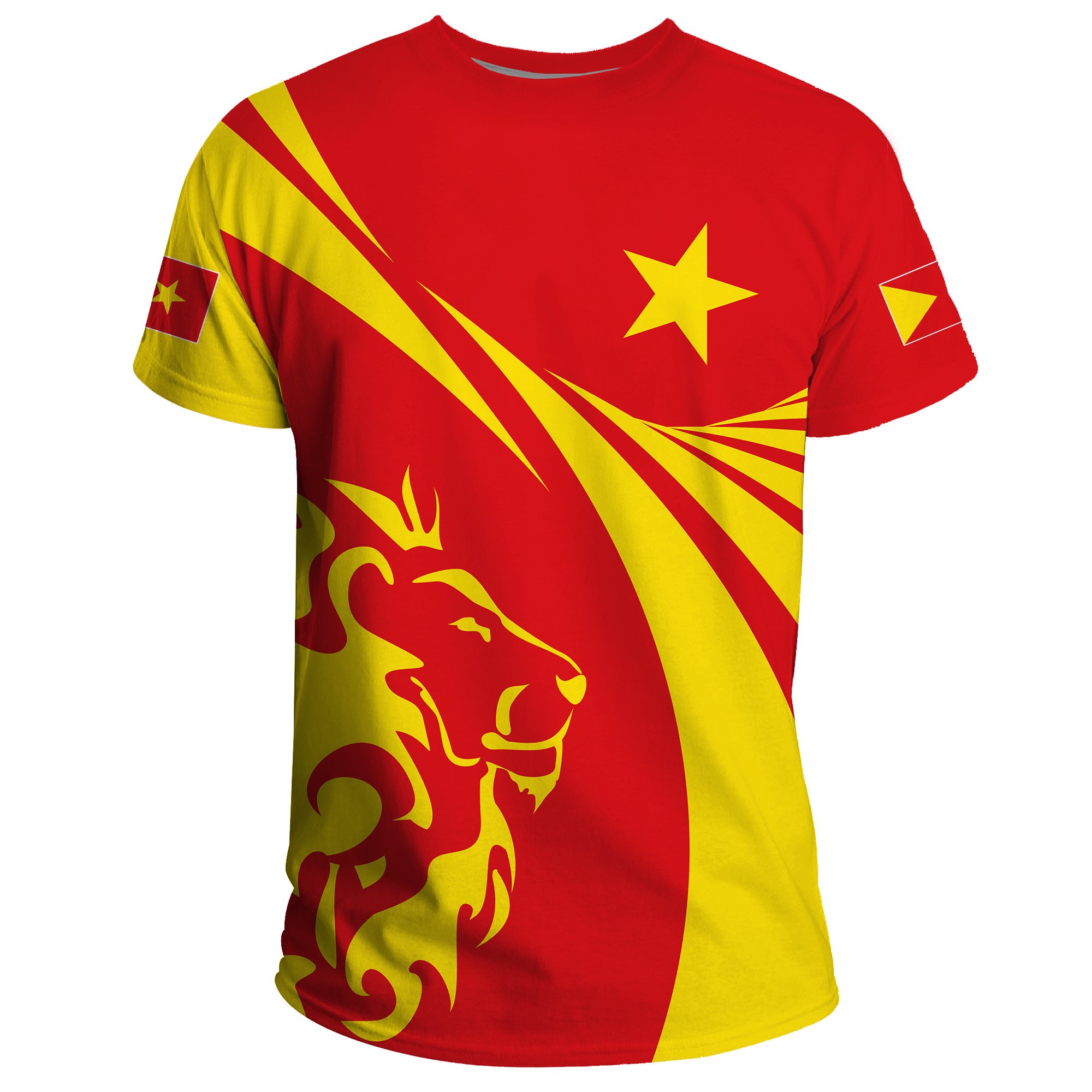 1stTheWorld Tigray T-shirt, Tigray Swirly Lion Flag A10