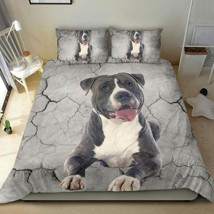 Pitbull Dog Animal Duvet Quilt Bedding Set