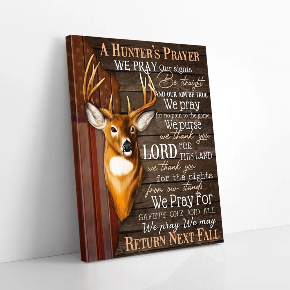 Canvas Wall Art A Hunter’S Prayer We Pray Our Sights Deer Hunting Canvas Minimalist Wall Art