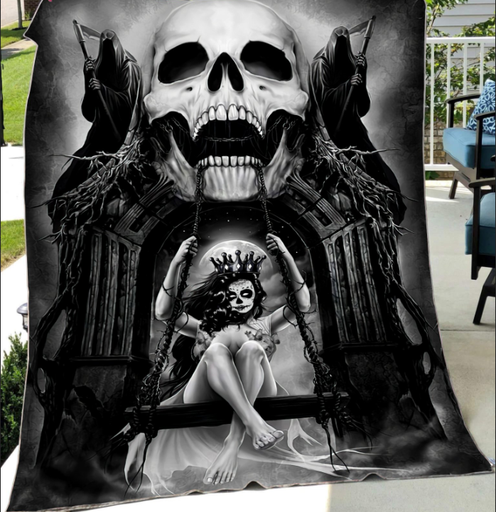 Black Reaper Blanket Gift For Girls Boy Birthday Gift Home Decor Bedding Couch Sofa Soft And Comfy Cozy