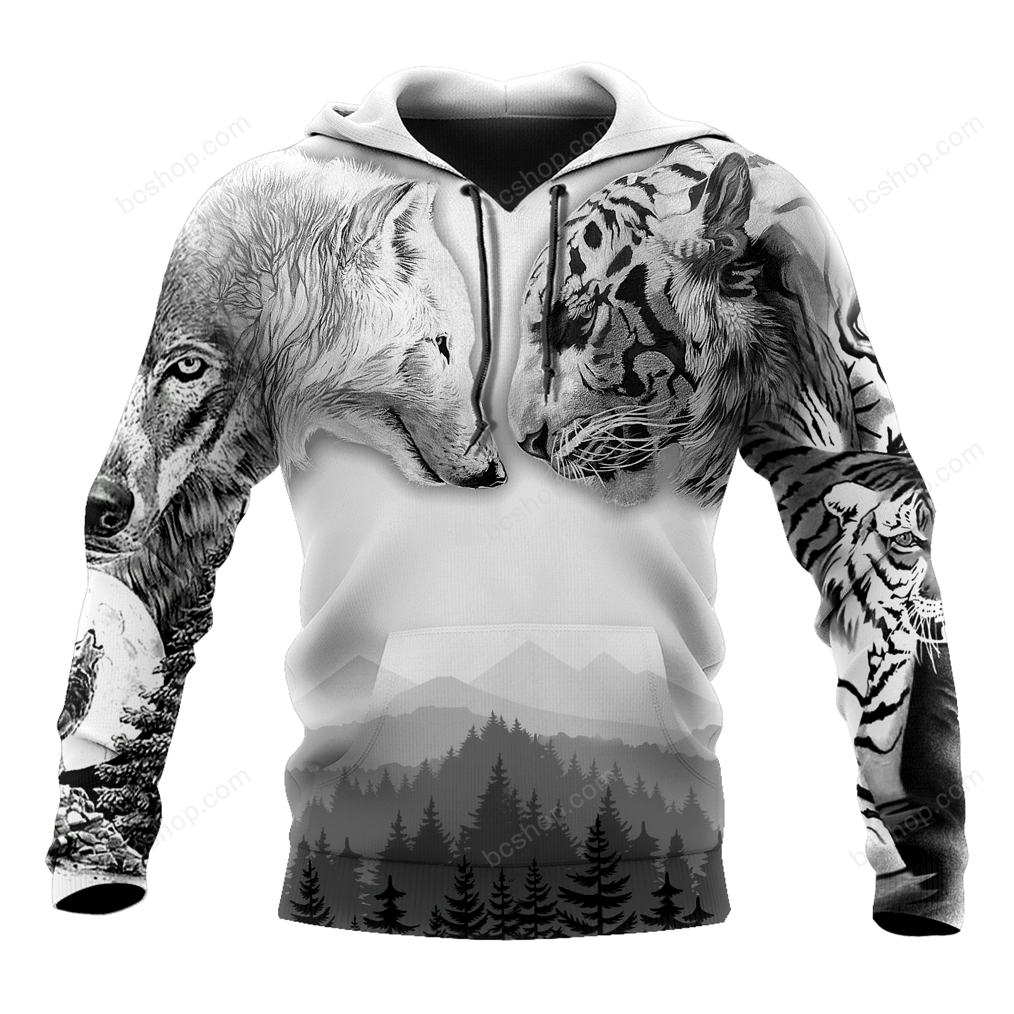 Wolf And Tiger 3D Hoodie Shirt For Men And Women Am102034