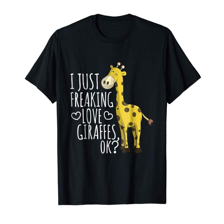 I Just Freaking Love Giraffes Ok T-Shirt Cute Gift Men’S Short Sleeve T-Shirt