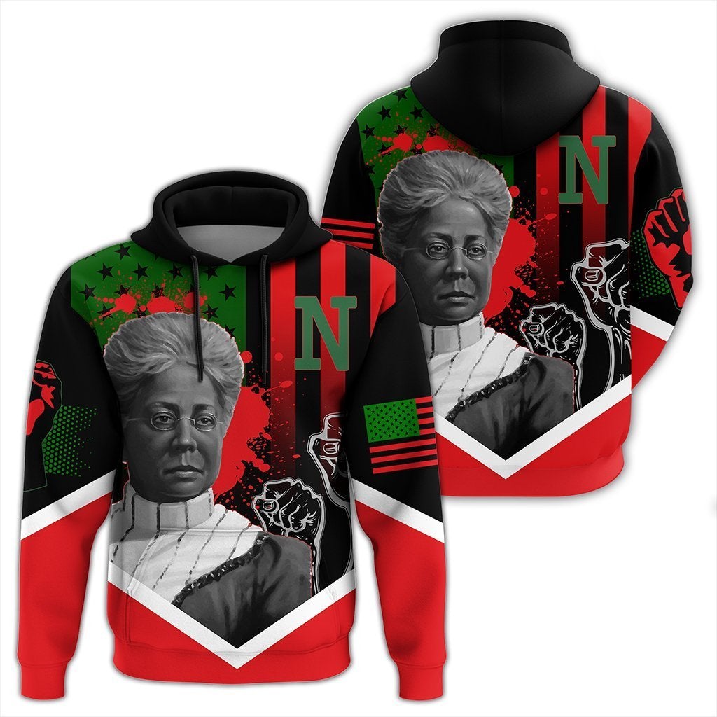 Wonderprint Hoodie – African American Flag Nannie Helen Burroughs Hoodie