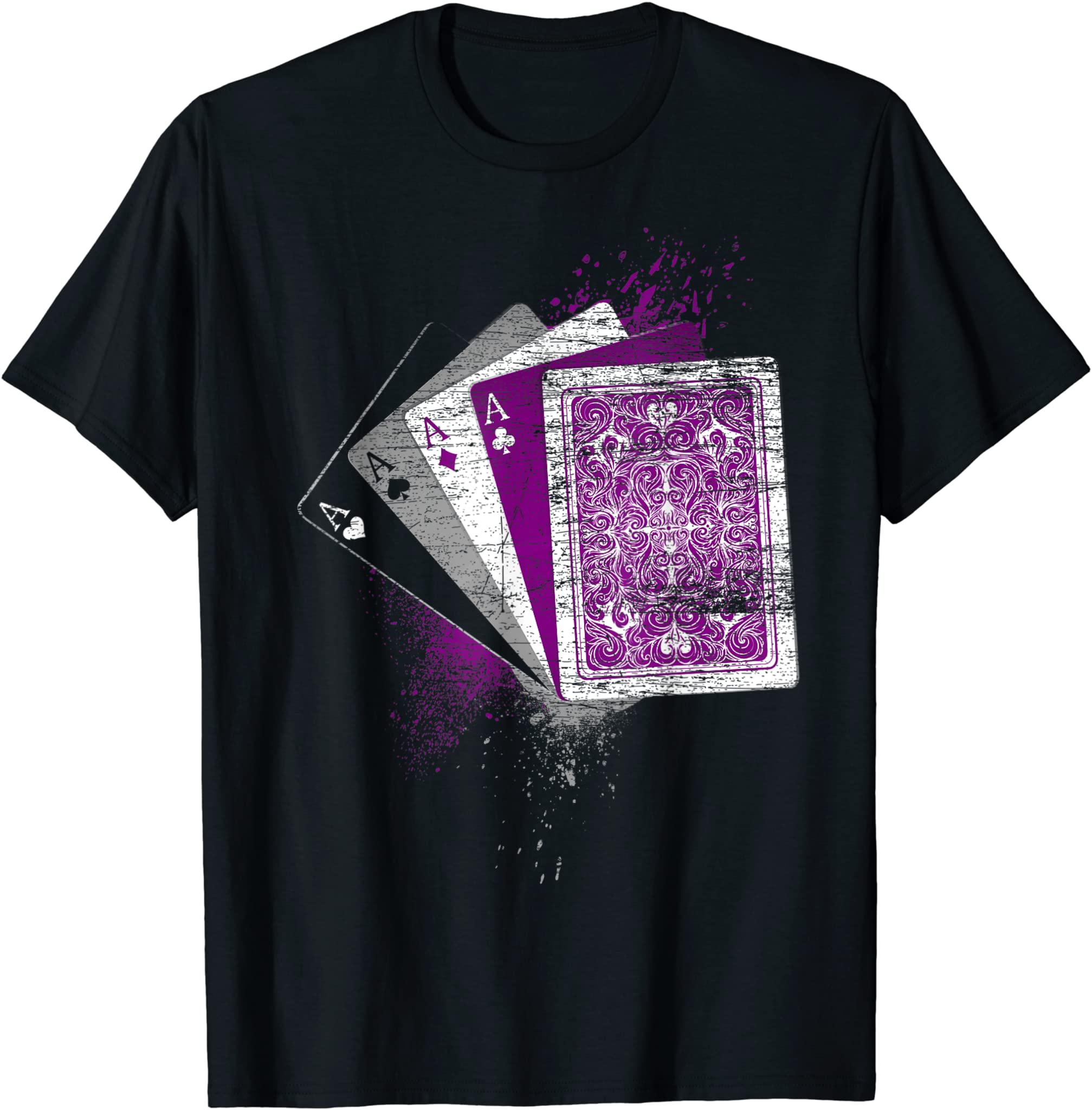 Asexuality Gift Ace Flag Playing Cards Queer Lgbt Asexual T-Shirt