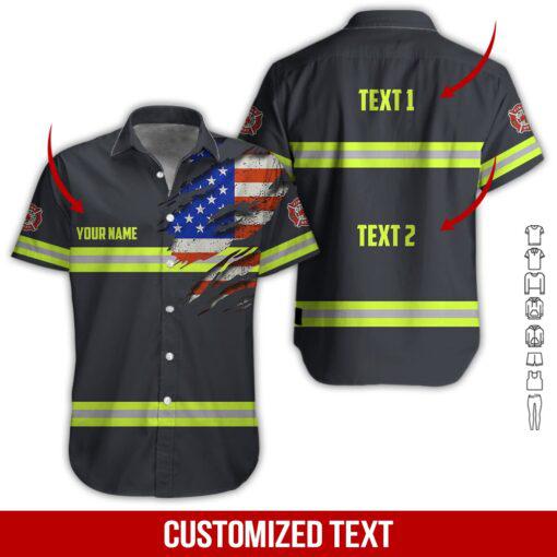 Firefighter Custom Name Hawaii Shirt For Men Women Ha23781