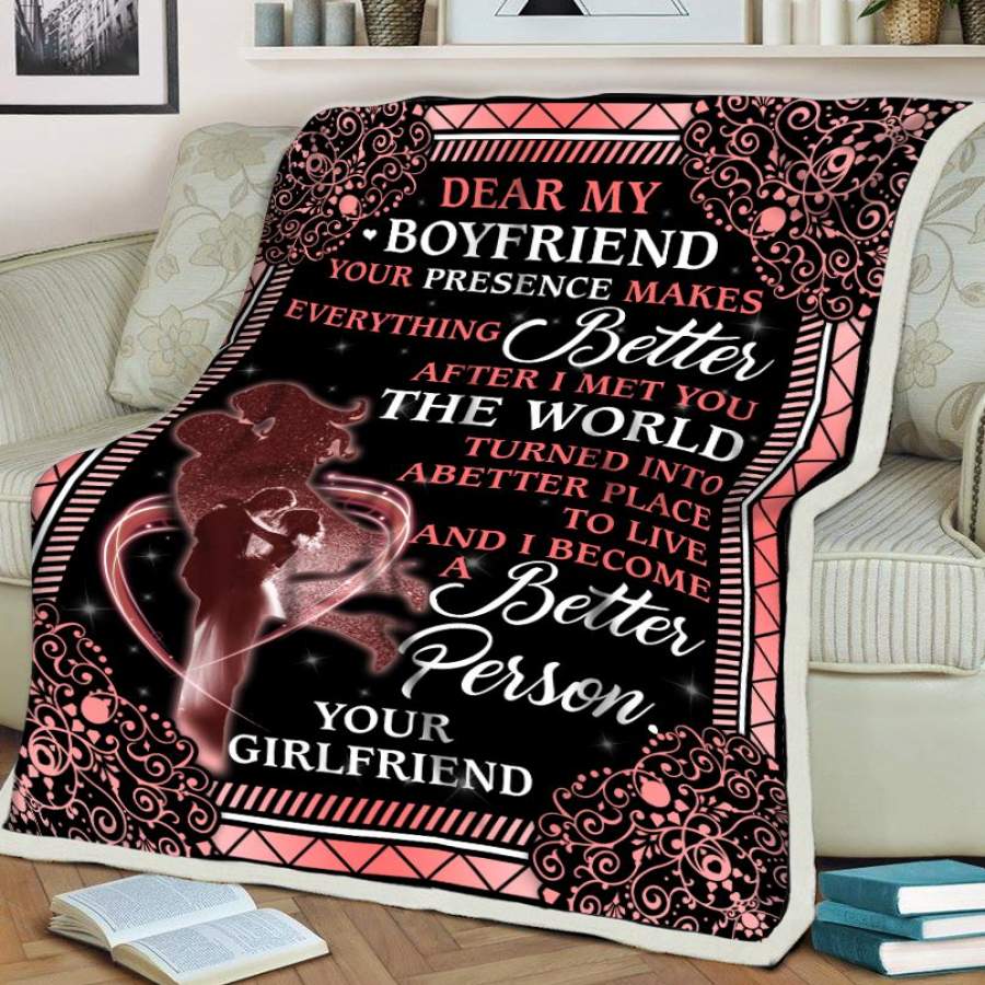 Your Presence Makes Everything Better Girlfriend Gift For Boyfriend Valentine Gift Fleece Blanket
