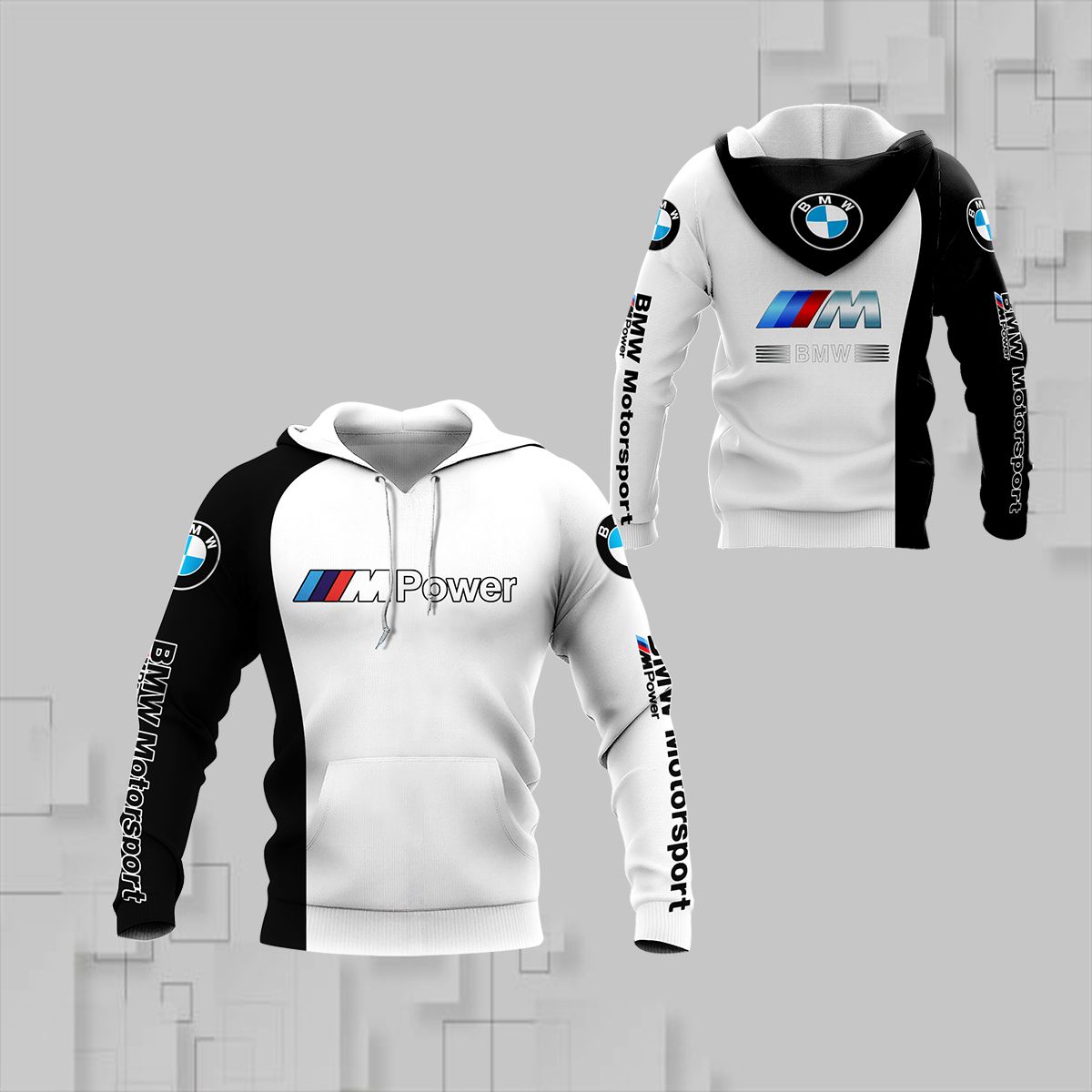 3D All Over Printed BMW Mpower BDA-HT Shirts Ver 1 (White)
