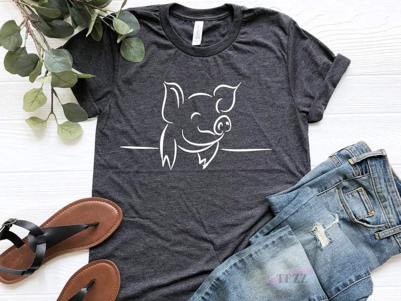 Pig Shirt – Cute Pig Shirt – Pig Lover Gift – Pig Mom Shirt – Pig T-Shirt – Farm Shirt – Farmer Shirt – Animal Lover Shirt – Staring Pig All Color Size S-5Xl