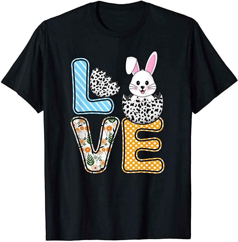 Love Easter Bunny Egg Dalmatian Dog Cute Bunny Kids Adults T-Shirt