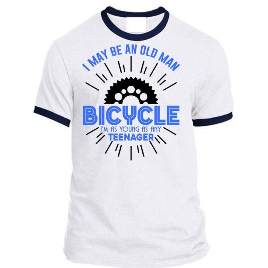 I May Be An Old Man Bicycle T Shirt, I Love Biking T Shirt, Awesome T-Shirts