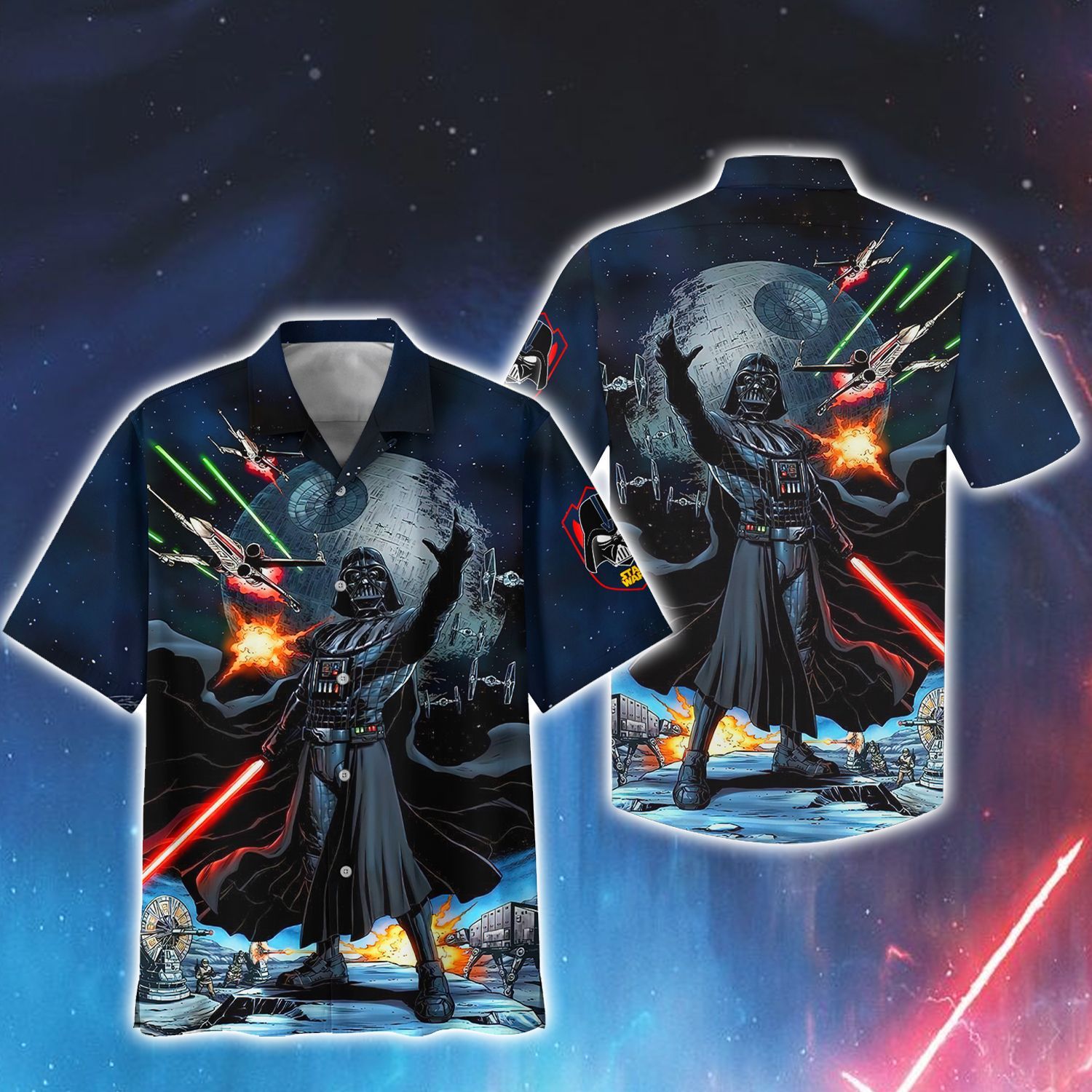 Darth Vader In Battle Of Endor Star War For Man And Woman Print Short Sleeve Hawaii Shirt Ha16392