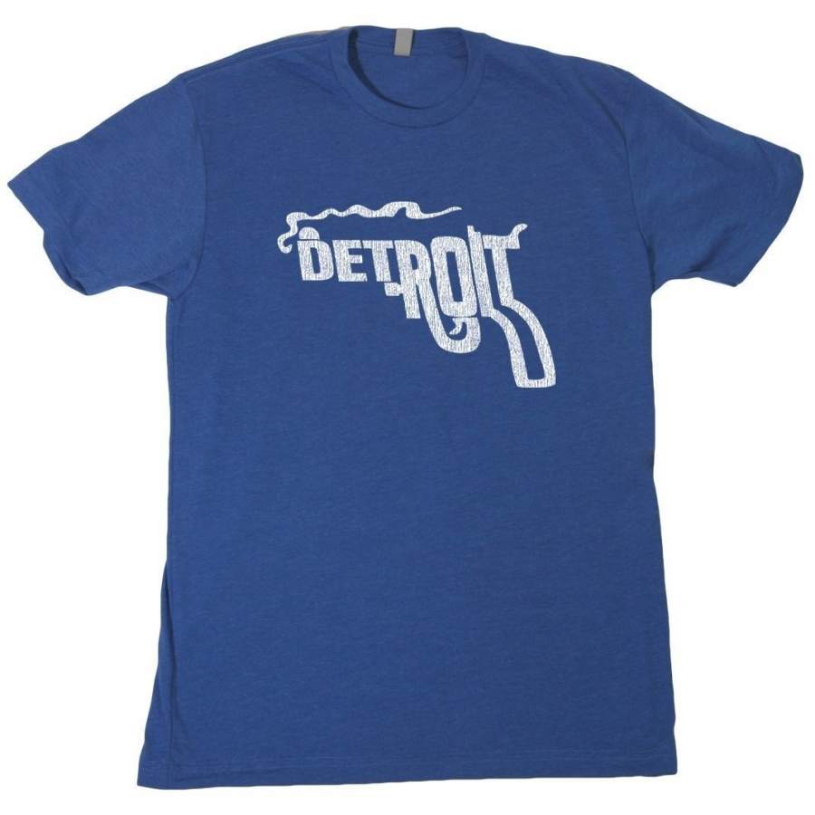 Detroit Smoking Gun Mens T-shirt Vintage Shirt Philadelphia Pistons Tigers Lions Brand New