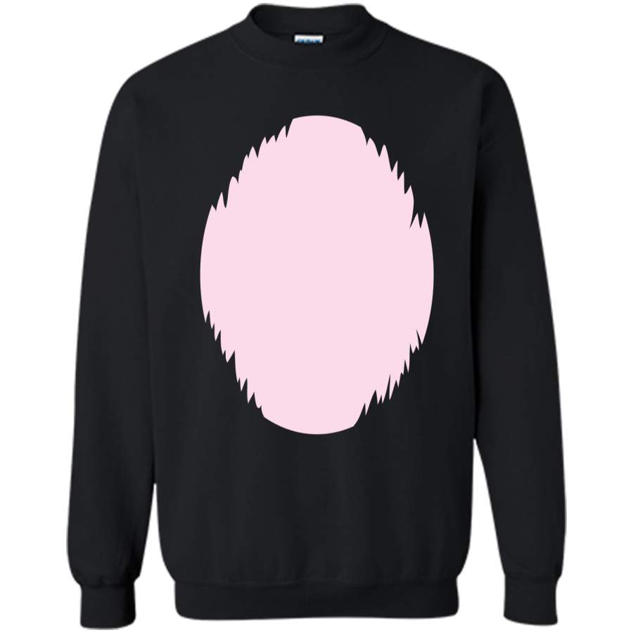 Cute Easter Bunny Costume Pink White Belly Dress Up Shirt Printed Crewneck Pullover Sweatshirt 8 oz