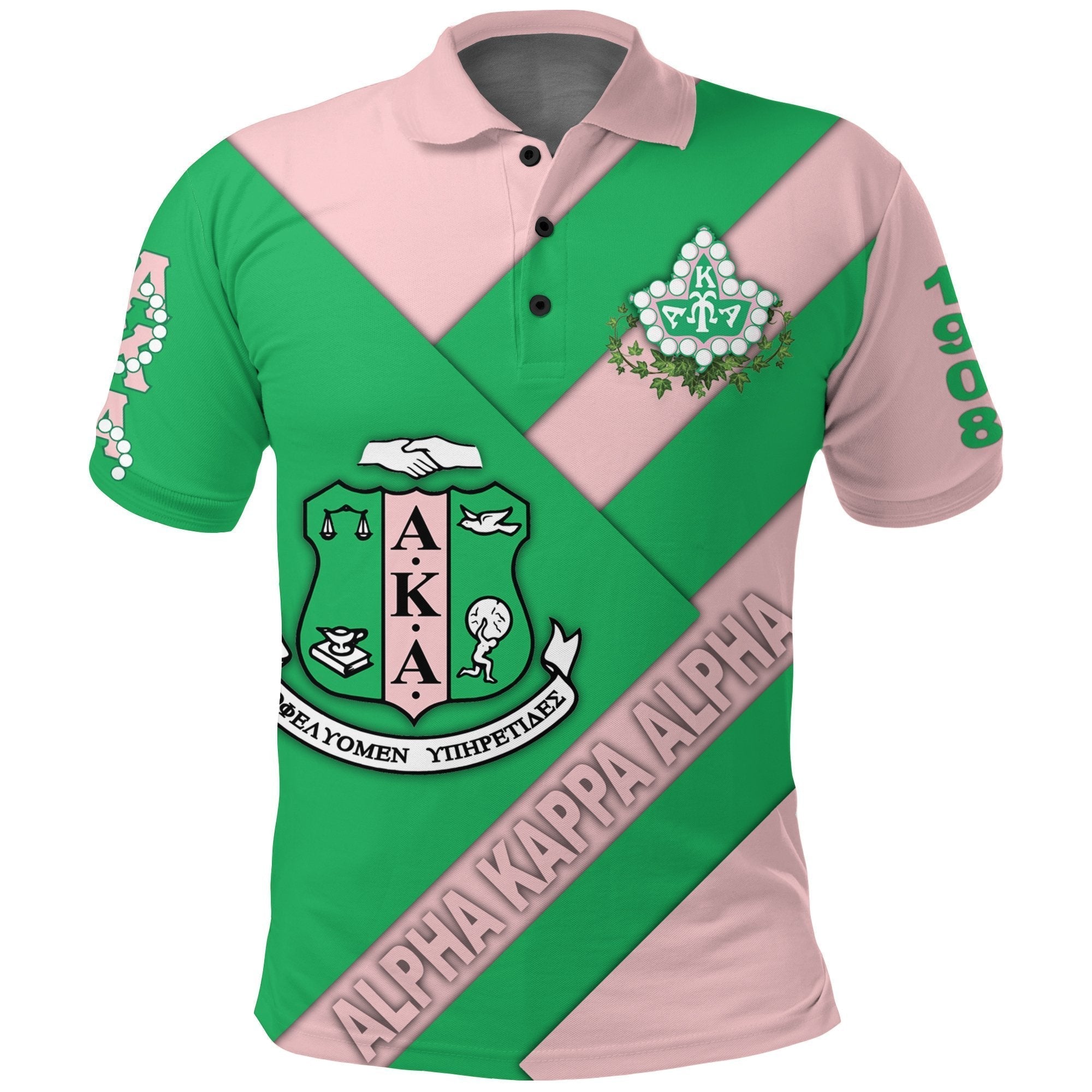 Alpha Kappa Alpha With Pearl Polo Shirt