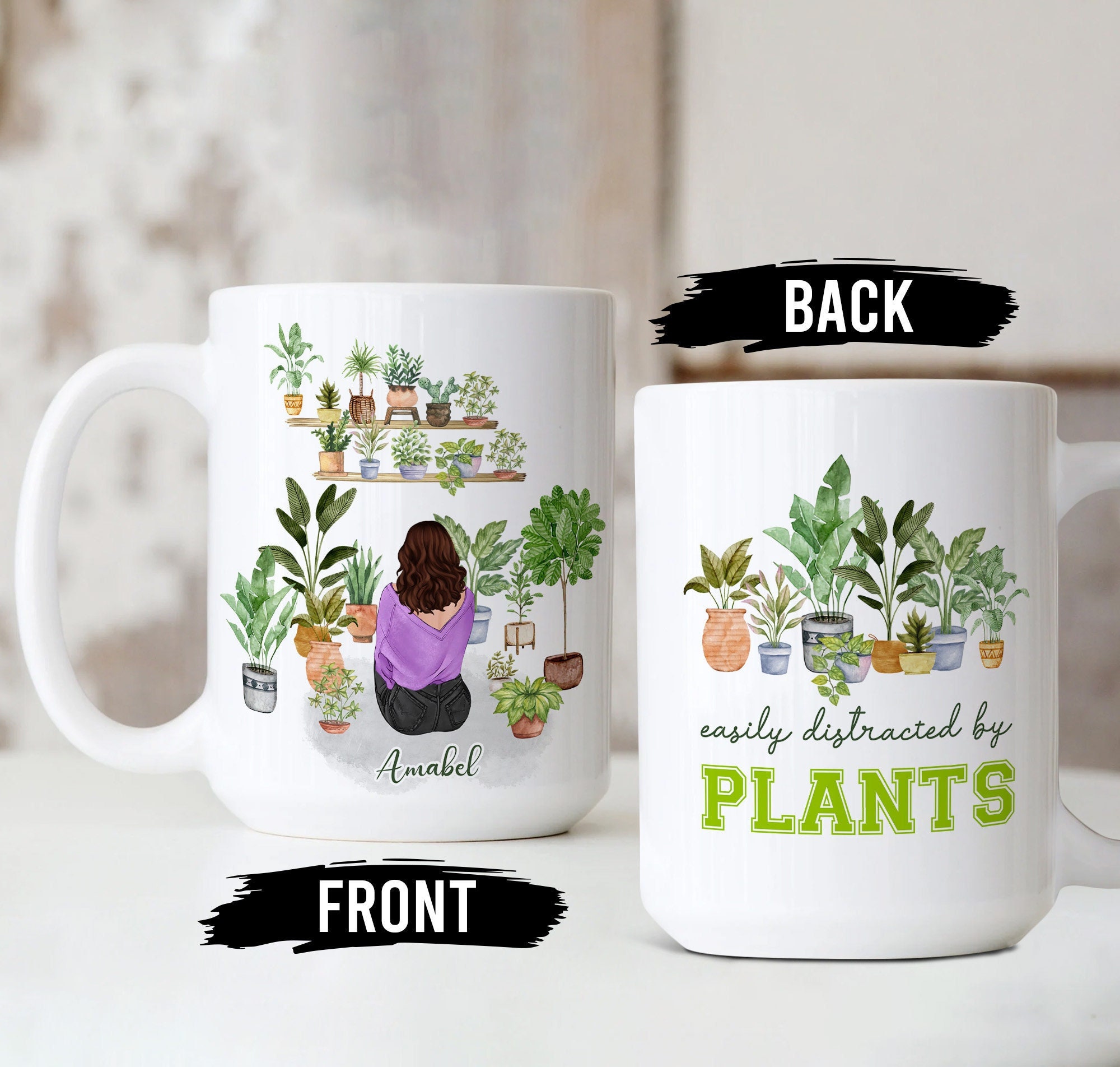 Personalized Mugs, Gifts For Plant Lovers, Easily Distracted By Plants Mug, Plant Gifts For Women, Plant Lady Gifts, Plant Lovers Gift Ideas