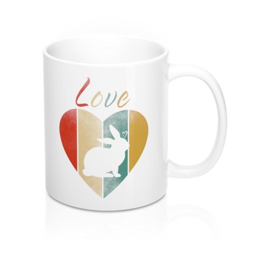 Vintage Retro Love Bunny Mug