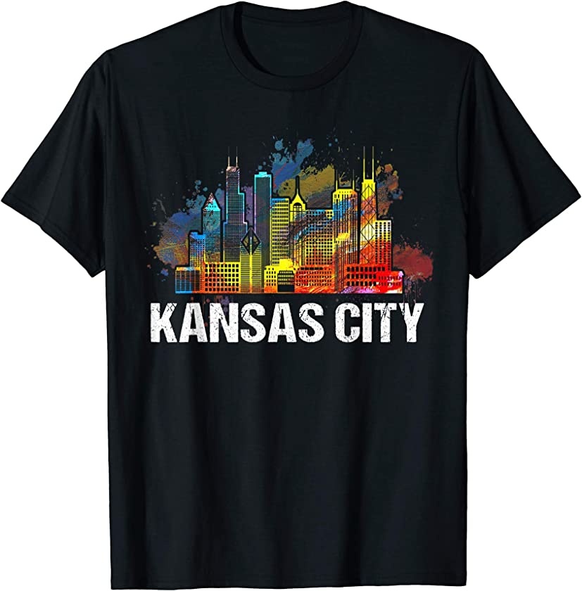 Vintage Retro Kansas City Missouri Skyline Gift T-Shirt