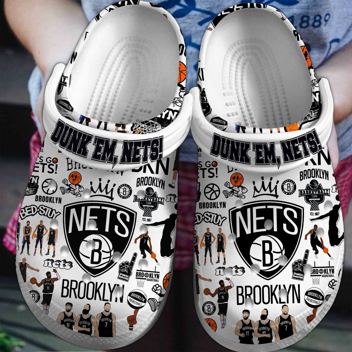 Brooklyn Nets NBA Crocss Clogs Crocband Shoes Comfortable For Men Women and Kids