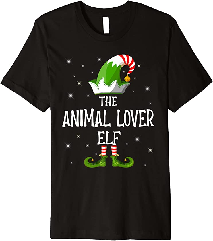 The Animal Lover Elf Family Matching Group Christmas Premium T-Shirt