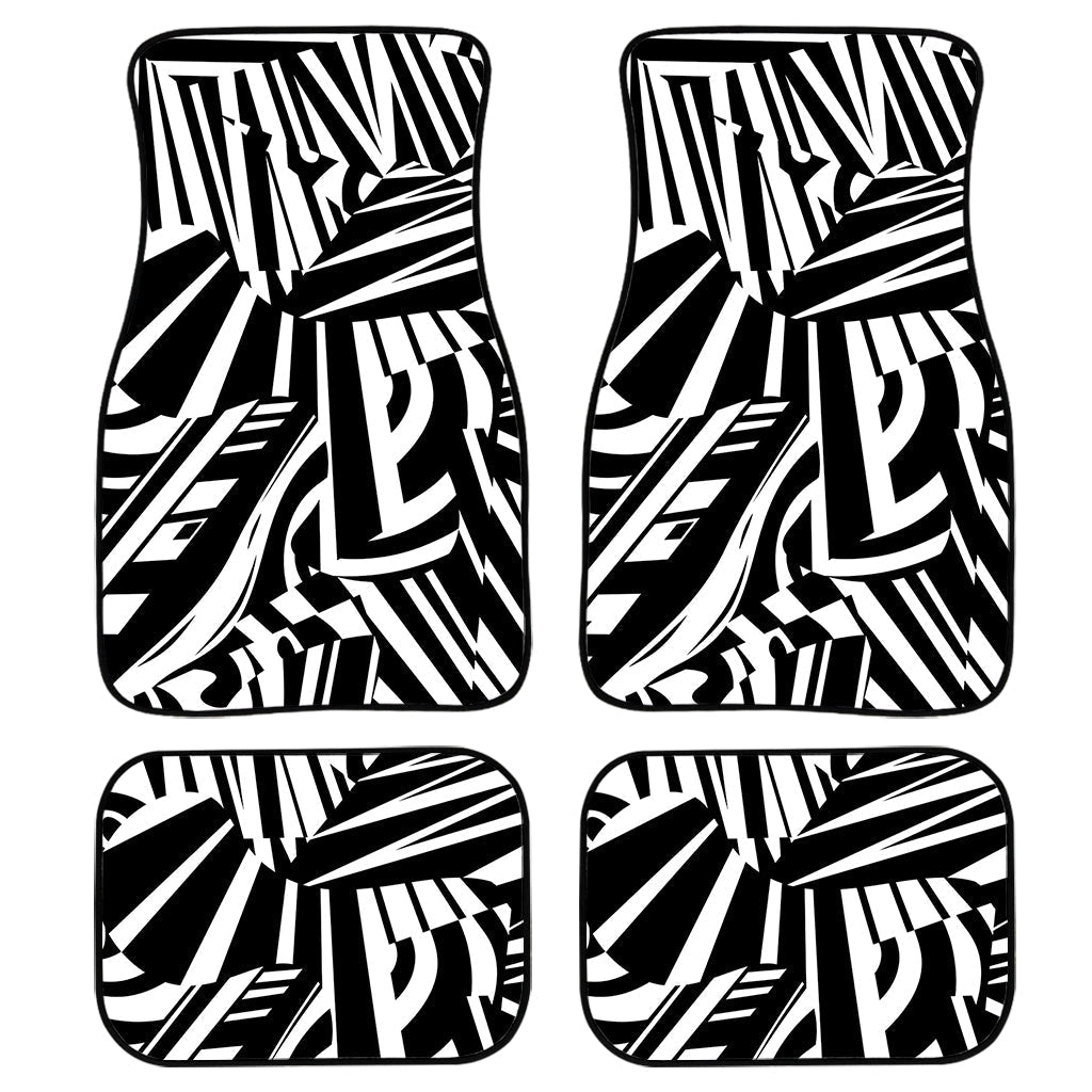 Abstract Dazzle Pattern Print Front And Back Car Floor Mats, Front Car Mat