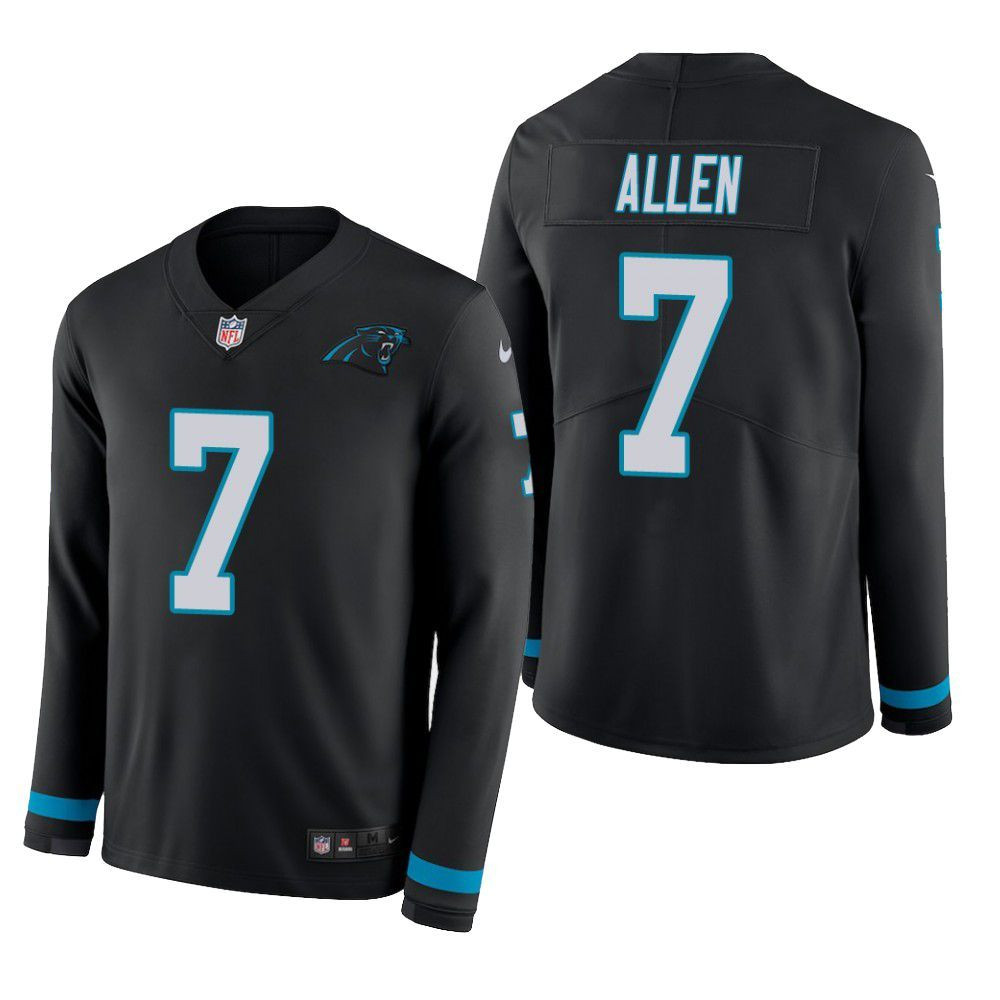 Carolina Panthers Kyle Allen Therma Long Sleeve Mens Jersey Black